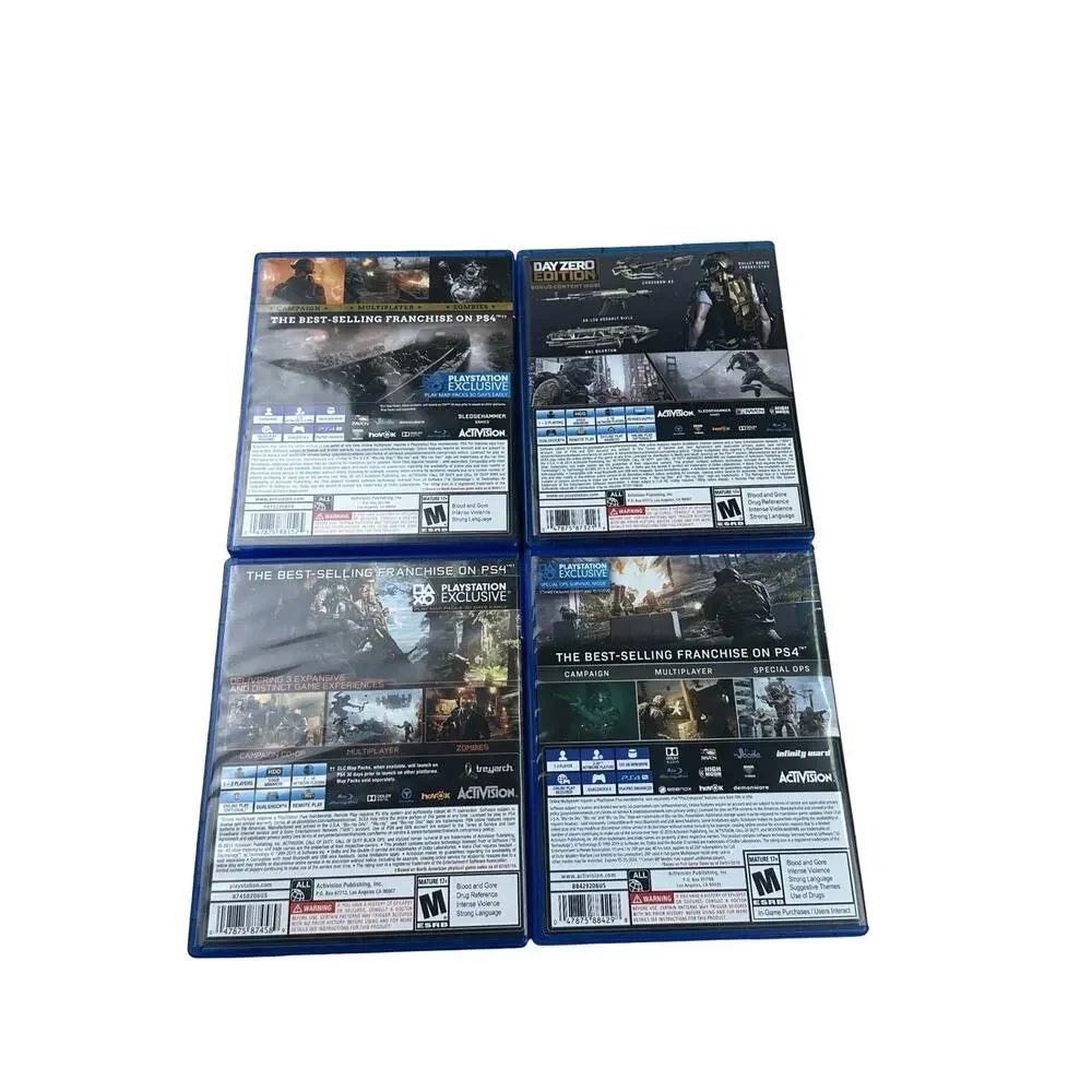 PS4 Call of Duty Game Lot WWII Black Ops III Modern Warfare Advanced Warfare